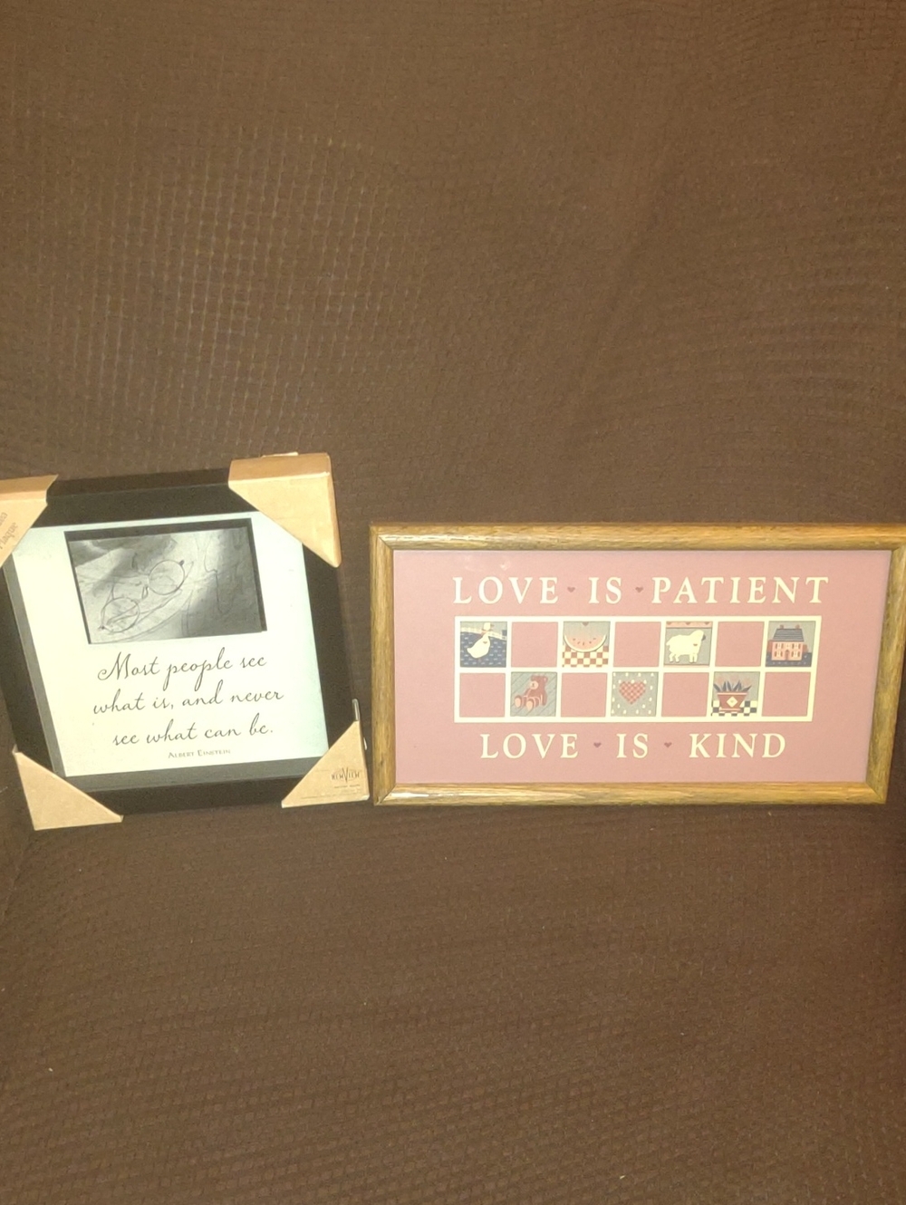 Framed 'Love Is Patient, Love Is Kind' Pink Wall Art - Home Accents